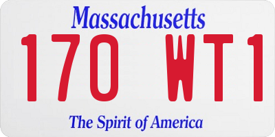 MA license plate 170WT1