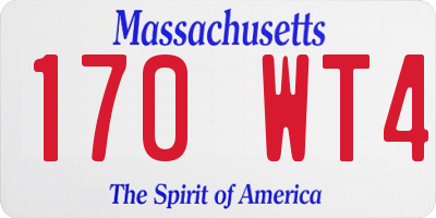 MA license plate 170WT4