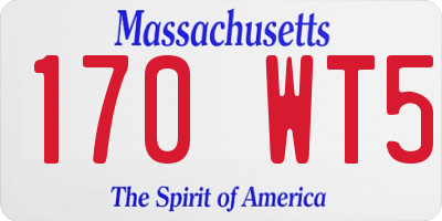 MA license plate 170WT5
