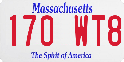 MA license plate 170WT8