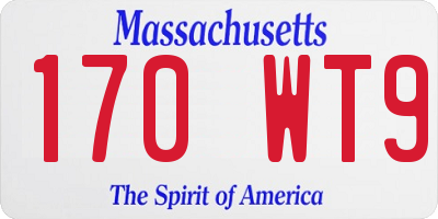 MA license plate 170WT9