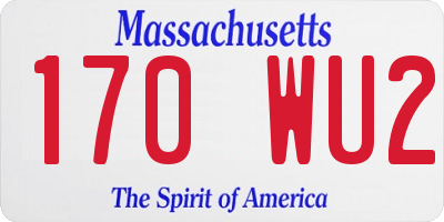 MA license plate 170WU2