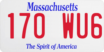 MA license plate 170WU6