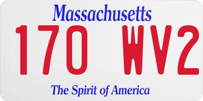 MA license plate 170WV2