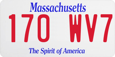 MA license plate 170WV7