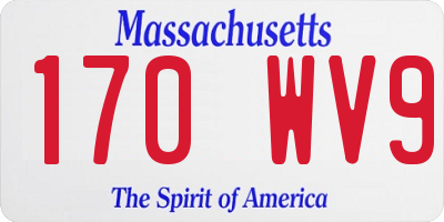 MA license plate 170WV9
