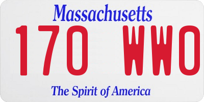 MA license plate 170WW0