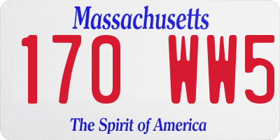 MA license plate 170WW5