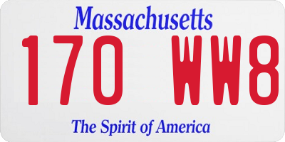 MA license plate 170WW8