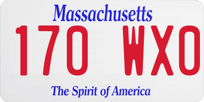 MA license plate 170WX0