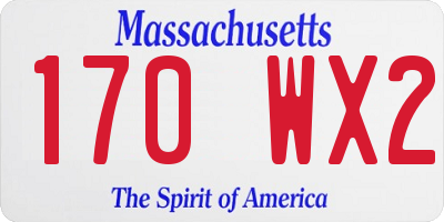 MA license plate 170WX2