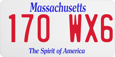 MA license plate 170WX6