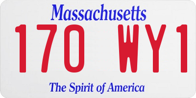 MA license plate 170WY1