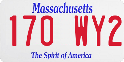 MA license plate 170WY2