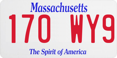 MA license plate 170WY9