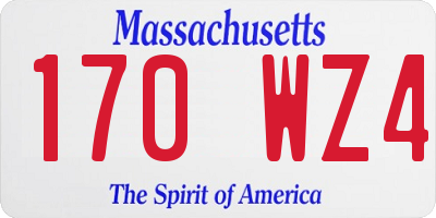 MA license plate 170WZ4
