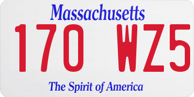 MA license plate 170WZ5