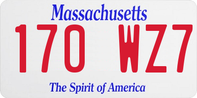 MA license plate 170WZ7