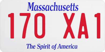 MA license plate 170XA1