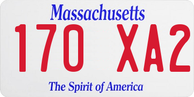 MA license plate 170XA2
