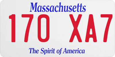 MA license plate 170XA7