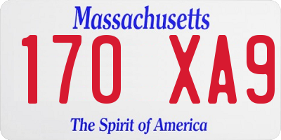 MA license plate 170XA9