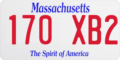 MA license plate 170XB2