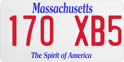 MA license plate 170XB5