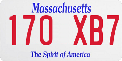 MA license plate 170XB7