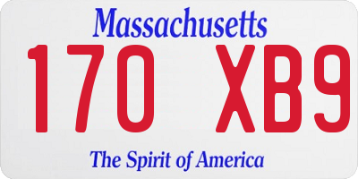 MA license plate 170XB9