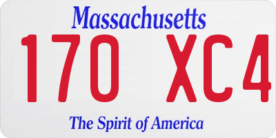 MA license plate 170XC4