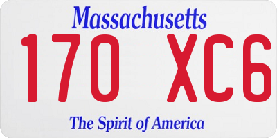 MA license plate 170XC6