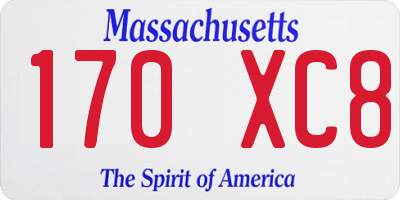 MA license plate 170XC8