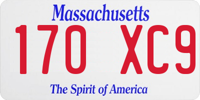 MA license plate 170XC9