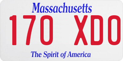 MA license plate 170XD0