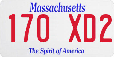MA license plate 170XD2