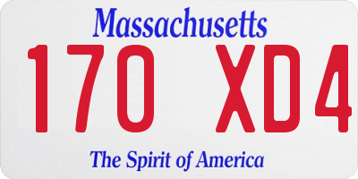 MA license plate 170XD4