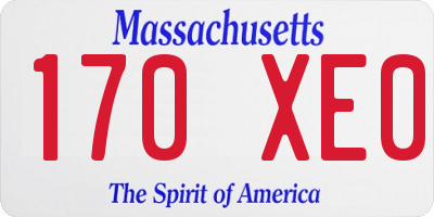 MA license plate 170XE0