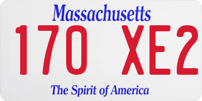 MA license plate 170XE2