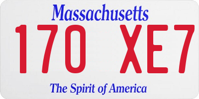 MA license plate 170XE7