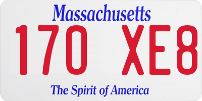 MA license plate 170XE8