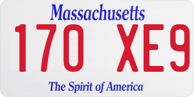 MA license plate 170XE9