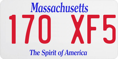 MA license plate 170XF5