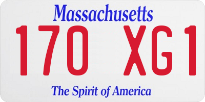 MA license plate 170XG1