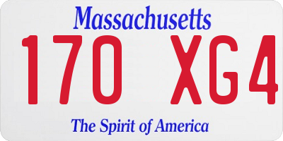 MA license plate 170XG4