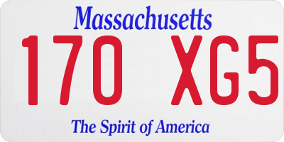 MA license plate 170XG5