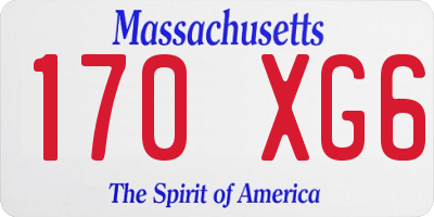 MA license plate 170XG6