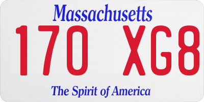 MA license plate 170XG8