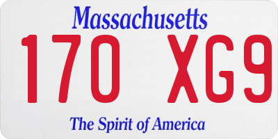 MA license plate 170XG9