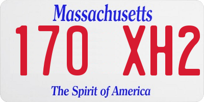 MA license plate 170XH2